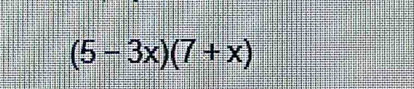 (5-3x)(7+x)