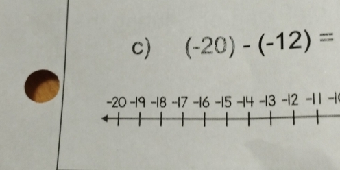 (-20)-(-12)=
−20 −19 −18 −17 ' -16 -15 -13 -12 -11 -1