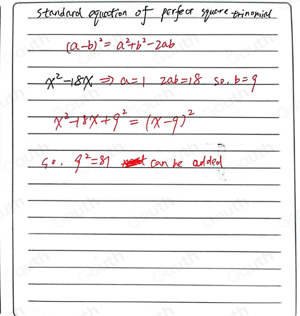 Solved: Find the number to add to x^2-18x to make it a perfect square ...