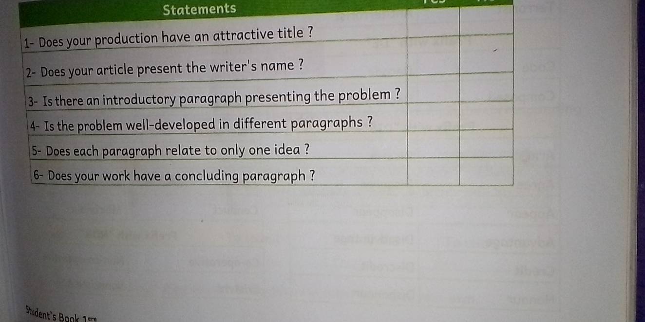 Statements 
Student's Book 1