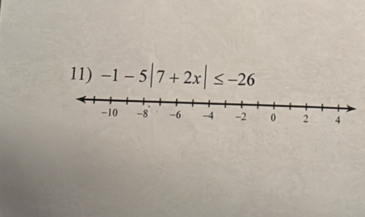 -1-5|7+2x|≤ -26