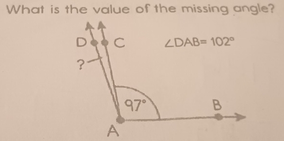 What is the value of the missing angle?