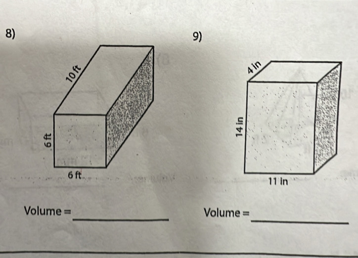 Volume = Volume =