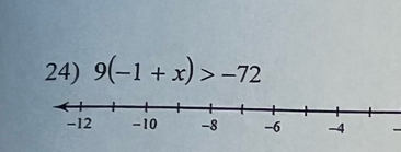 9(-1+x)>-72