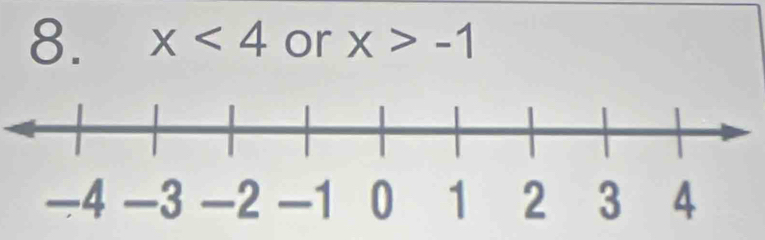 x<4</tex> or x>-1