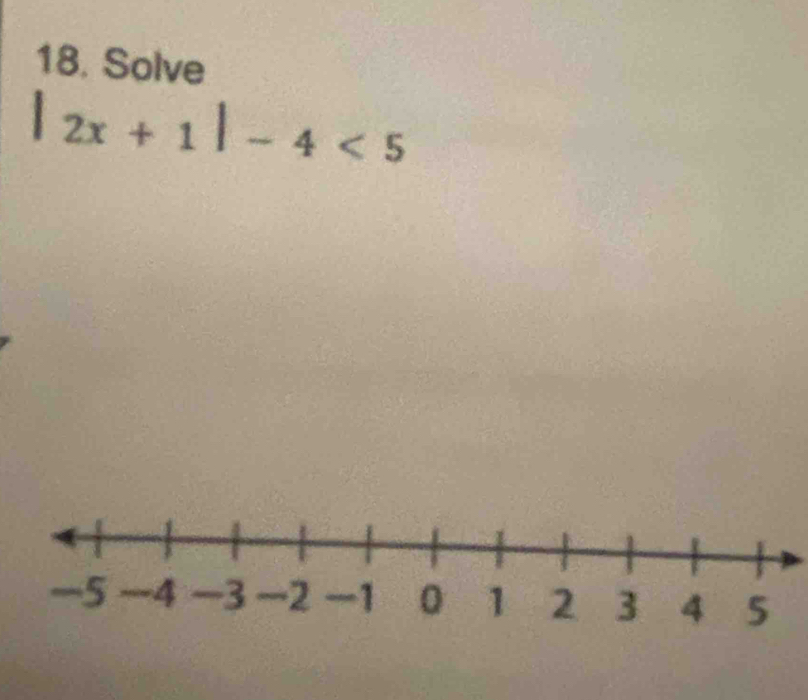 Solve
|2x+1|-4<5</tex>