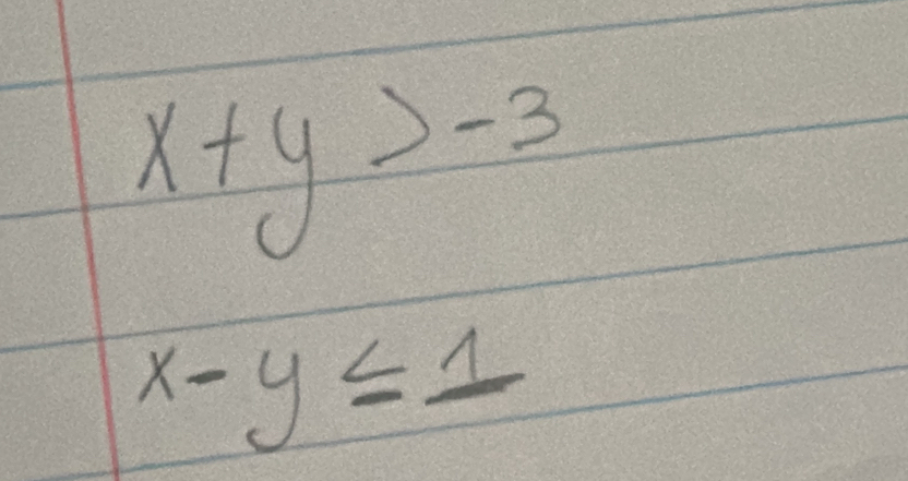 x+y>-3
x-y≤ 1