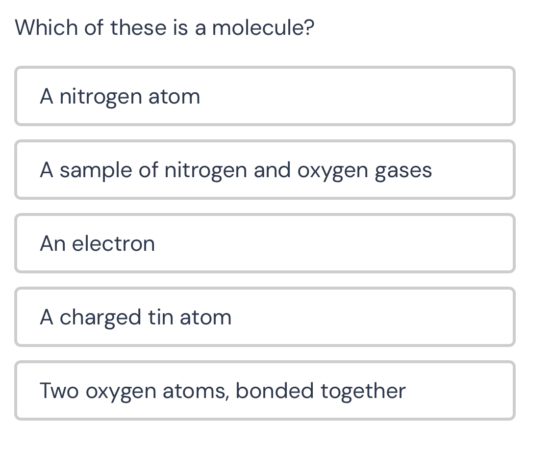 Which of these is a molecule?