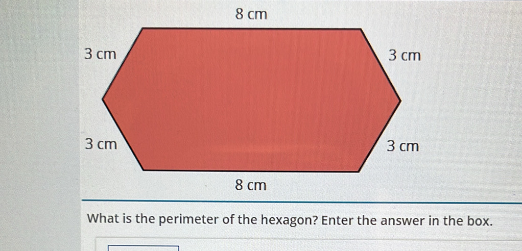 What is the perimeter of the hexagon? Enter the answer in the box.