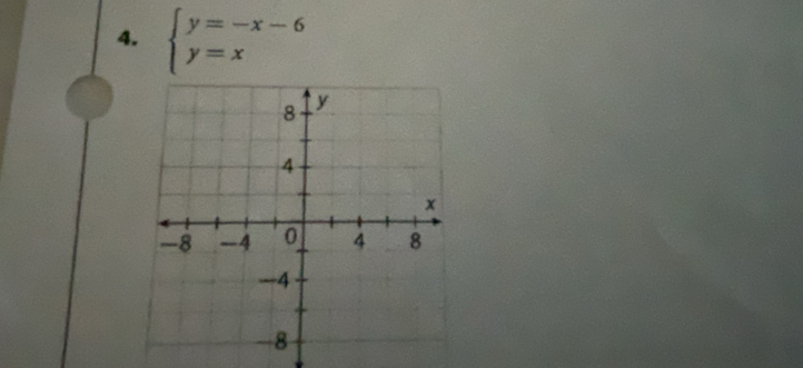 beginarrayl y=-x-6 y=xendarray.