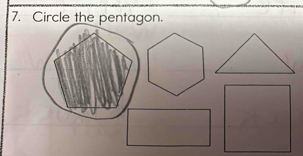 Circle the pentagon.