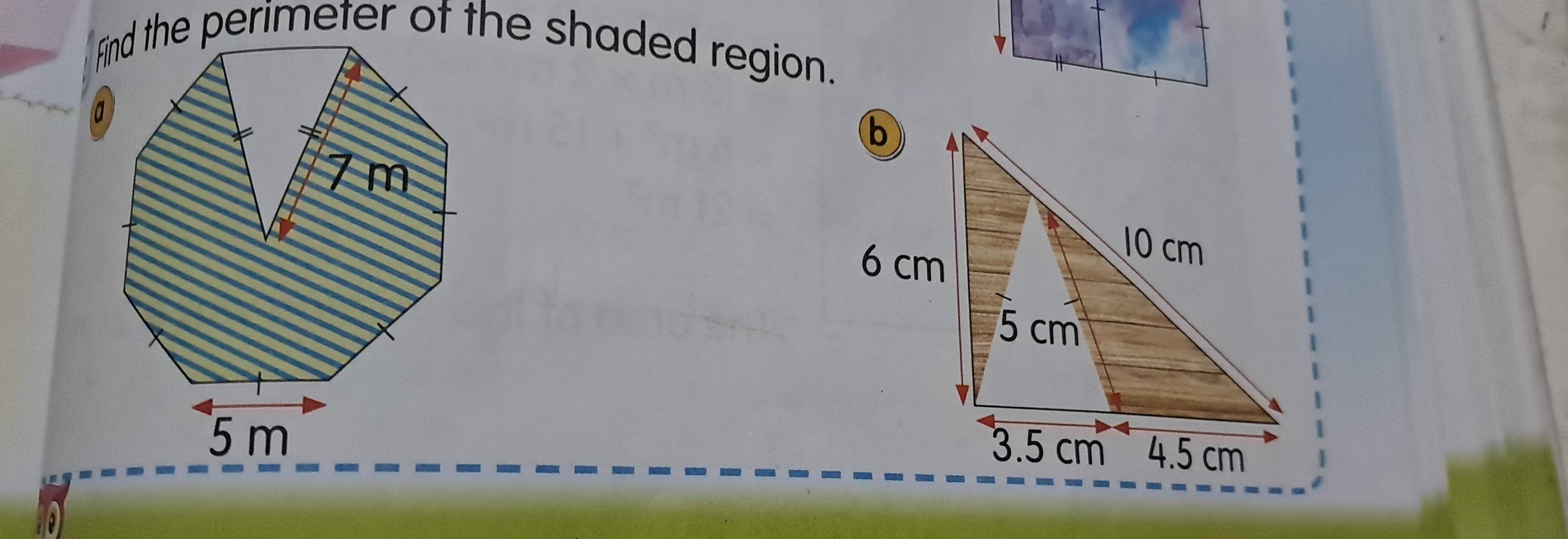 Ffind the perimeter of the shaded region.