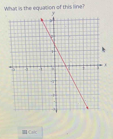 What is the equation of this line? 
Calc