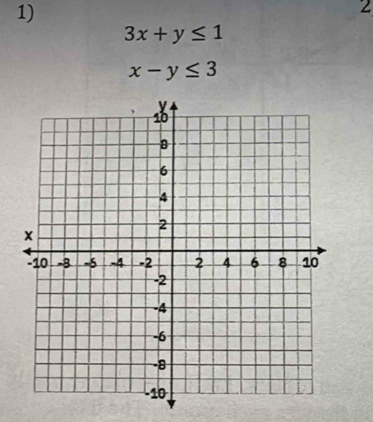 2
3x+y≤ 1
x-y≤ 3