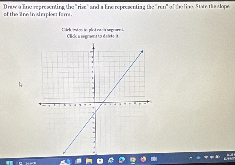 Solved: Draw a line representing the "rise" and a line representing the ...