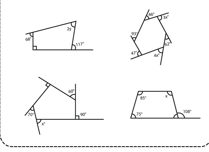 46°
3x°
93°
62°
47° 4x°