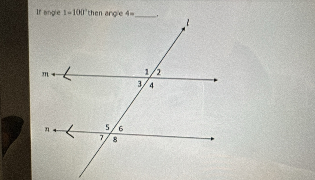 1=100° then angle