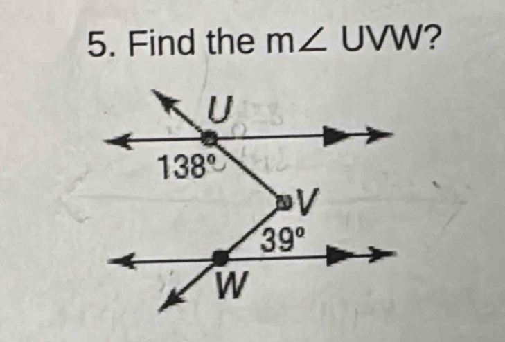 Find the m∠ UVW ?