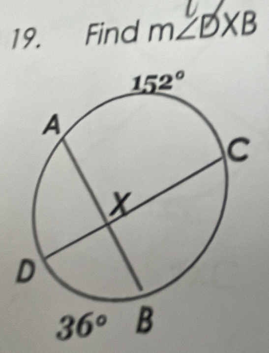 Find m∠ DXB