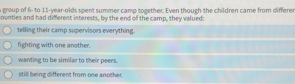 Solved: A group of 6 - to 11-year -olds spent summer camp together ...