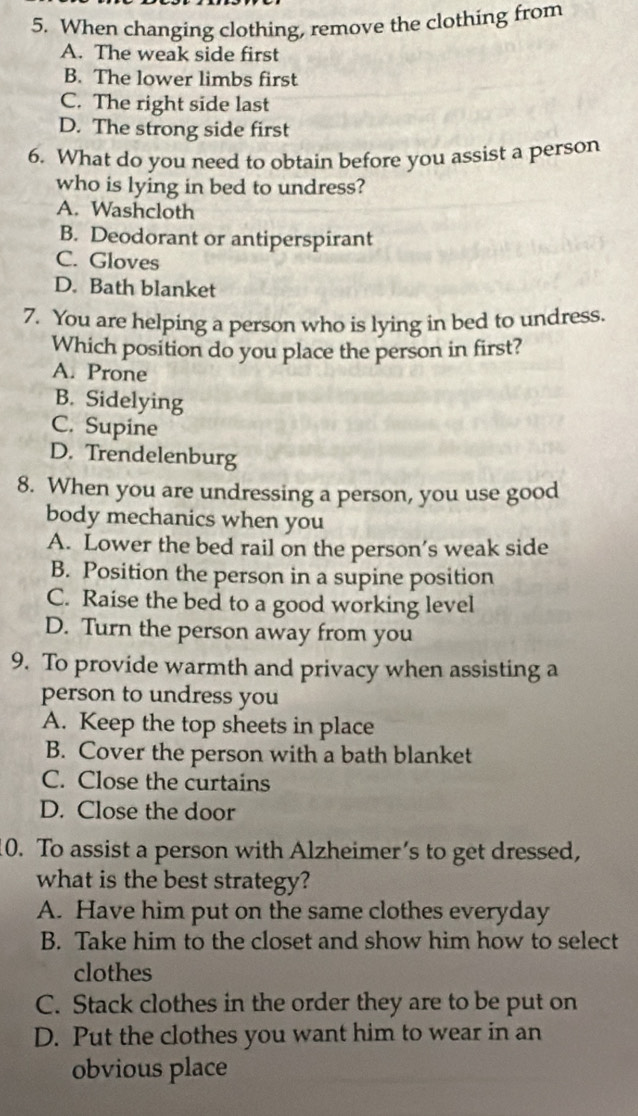 Solved When changing clothing, remove the clothing from A. The