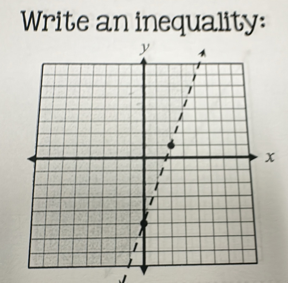 Write an inequality: