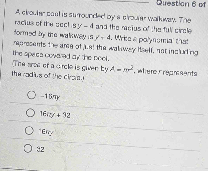 Solved: of A circular pool is surrounded by a circular walkway. The ...