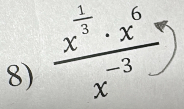 frac x^(frac 1)3· x^6x^(-3)