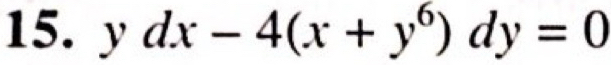 ydx-4(x+y^6)dy=0