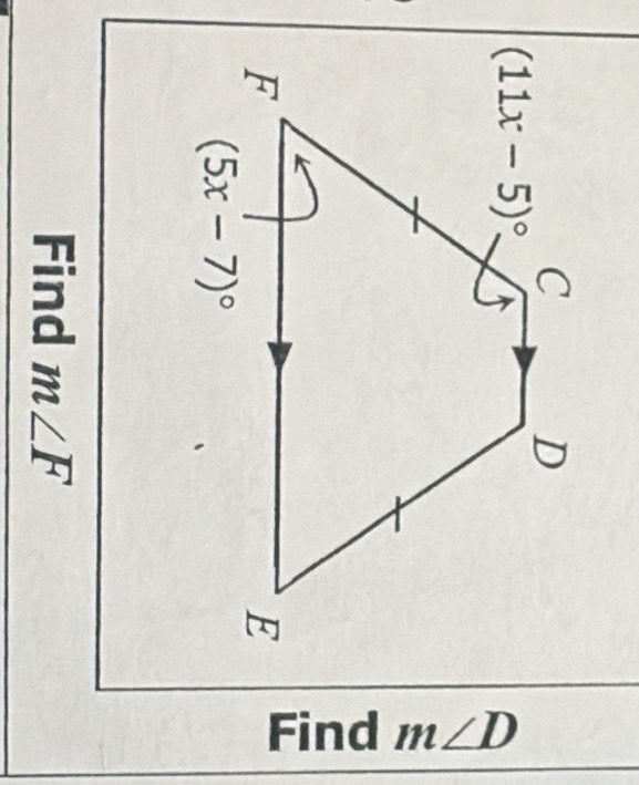 Find m∠ D