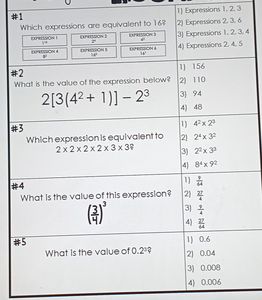 Expressions 1, 2, 3
#
4
#
#
#