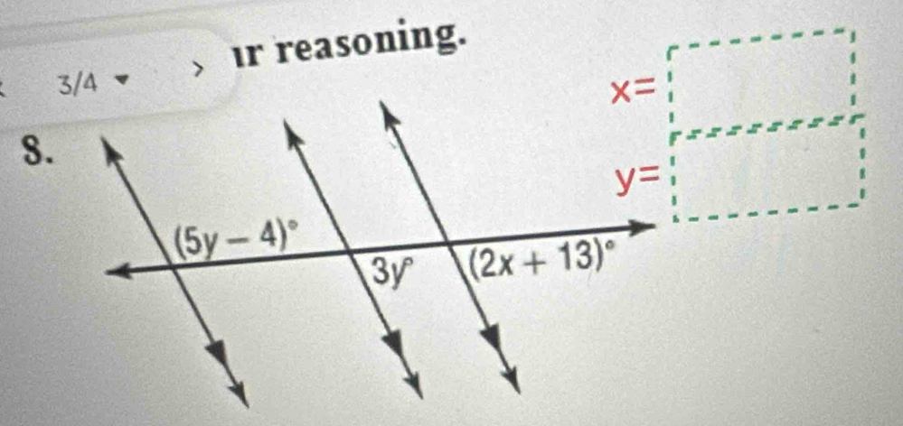 reasoning.
8.
x=□