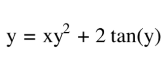 y=xy^2+2tan (y)