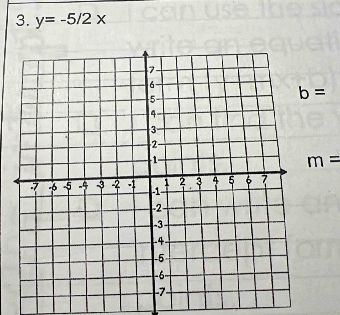 y=-5/2x
b=
m=