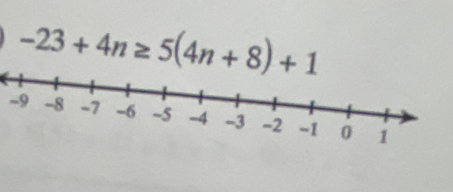 -23+4n≥ 5(4n+8)+1