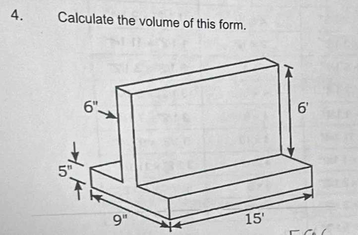 Calculate the volume of this form.