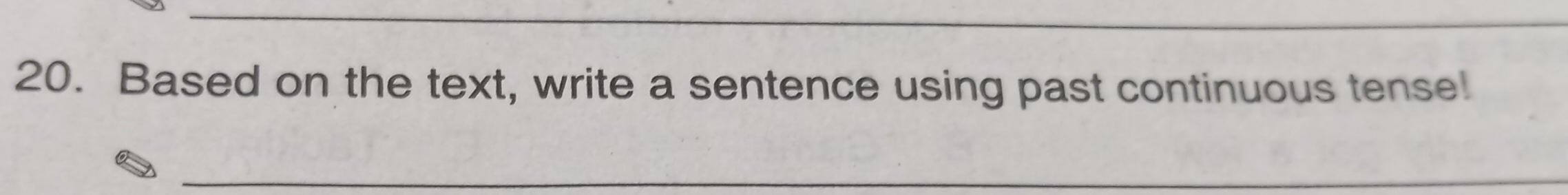 Based on the text, write a sentence using past continuous tense! 
_