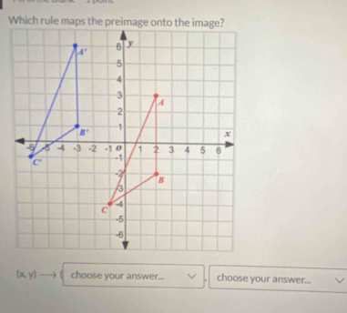 (x,y) choose your answer... choose your answer...