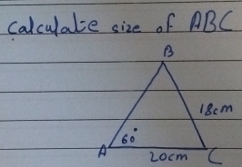 calculate size of ABC