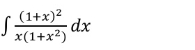 ∈t frac (1+x)^2x(1+x^2)dx