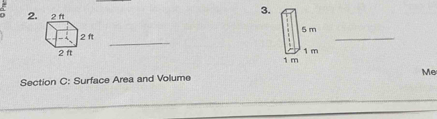 Me 
Section C: Surface Area and Volume 
_