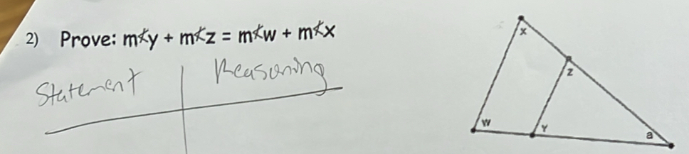 Prove: m^Xy+m^Xz=m^Xw+m^Xx