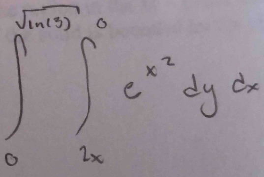 ∈t _0^((sqrt[n](m))∈t _2^(me^x^2))dydx