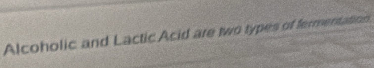 Alcoholic and Lactic Acid are two types of fermentation.