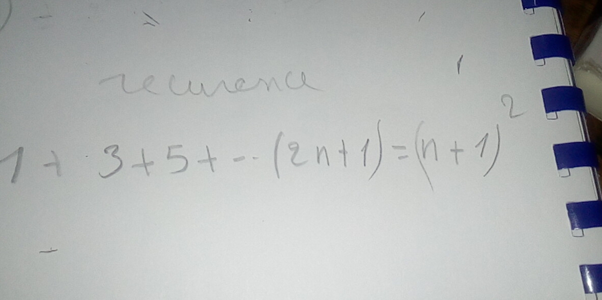 Tewenc
1+3+5+...(2n+1)=(n+1)^2