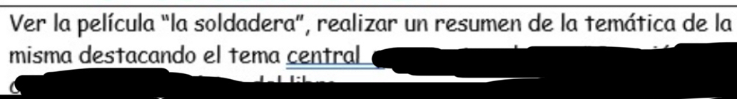 Ver la película "la soldadera", realizar un resumen de la temática de la 
misma destacando el tema central