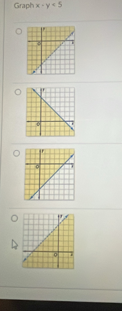 Graph x-y<5</tex>