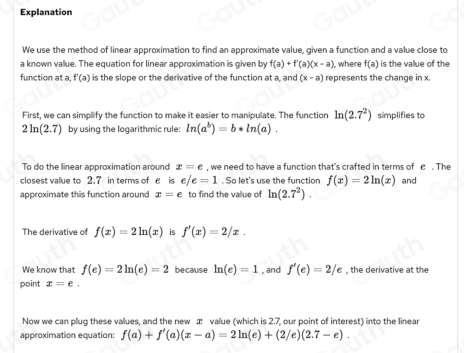 Solved: Use the linear approximation method to estimate the (5.4)/e ...