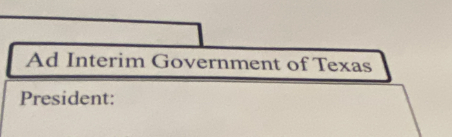 Ad Interim Government of Texas 
President: