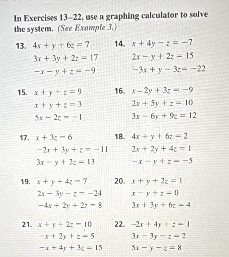 Solved: In Exercises 13-22, use a graphing calculator to solve the ...